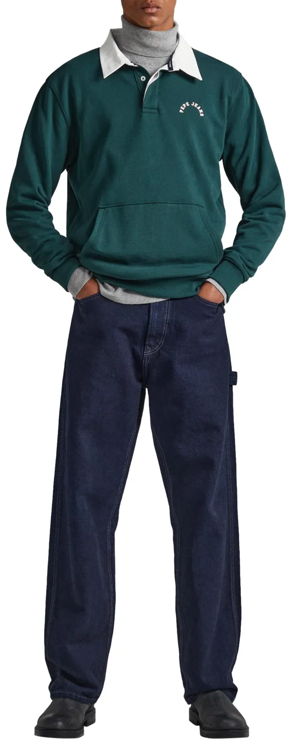 Pepe Jeans Turner felpa uomo L collo polo twill