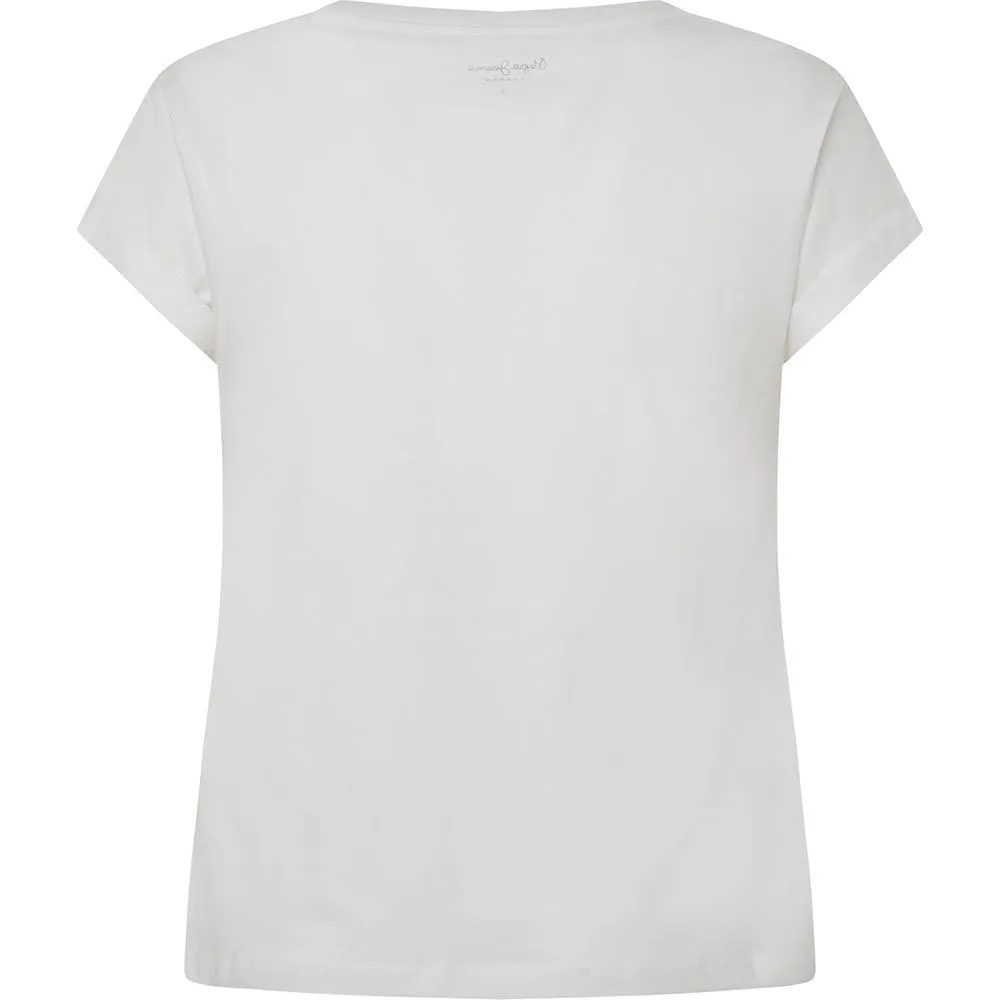 Pepe Jeans Evette t-shirt donna bianca girocollo logo