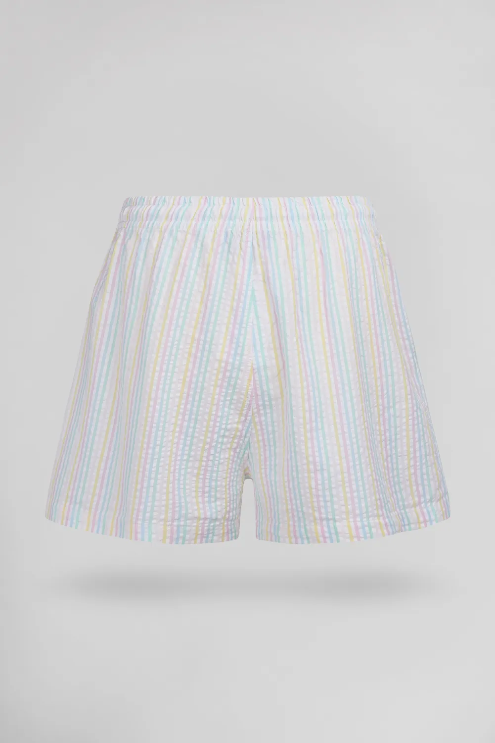 Teddy Smith S-Sublima SH shorts donna bianco righe cotone