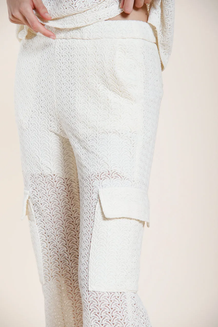 Mason's Easy Straight pantalone donna panna crochet straight