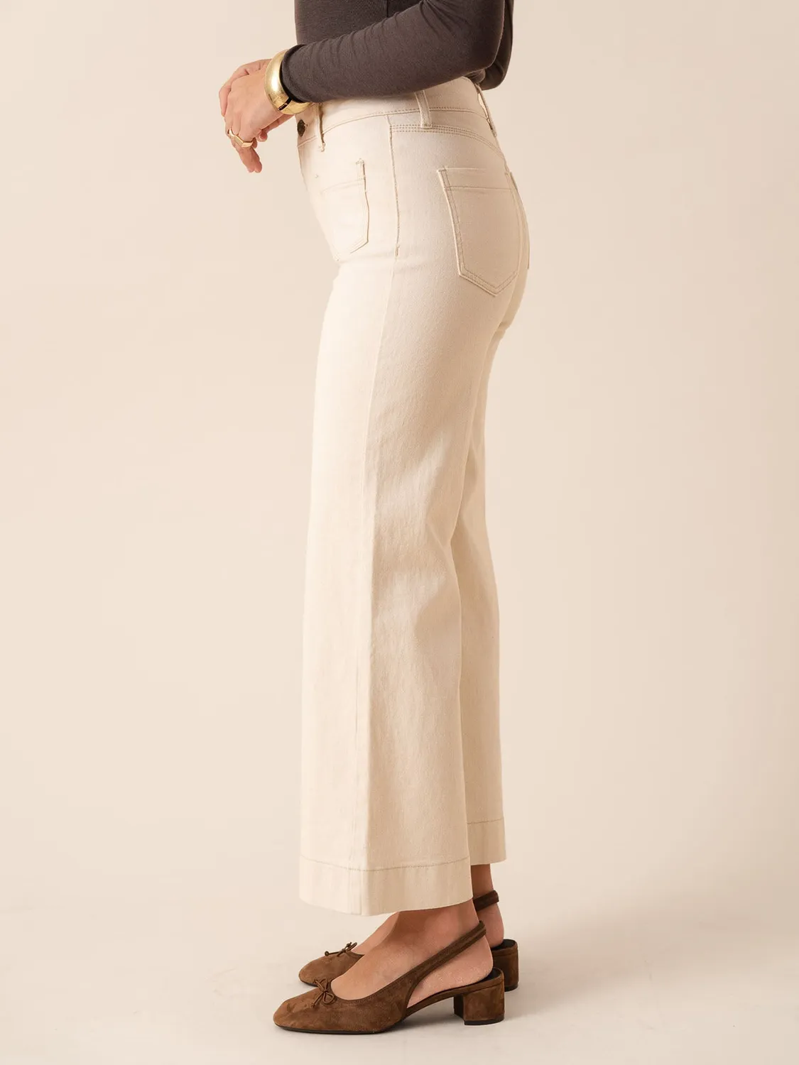 Oraije Gasparette jeans wide beige naturale