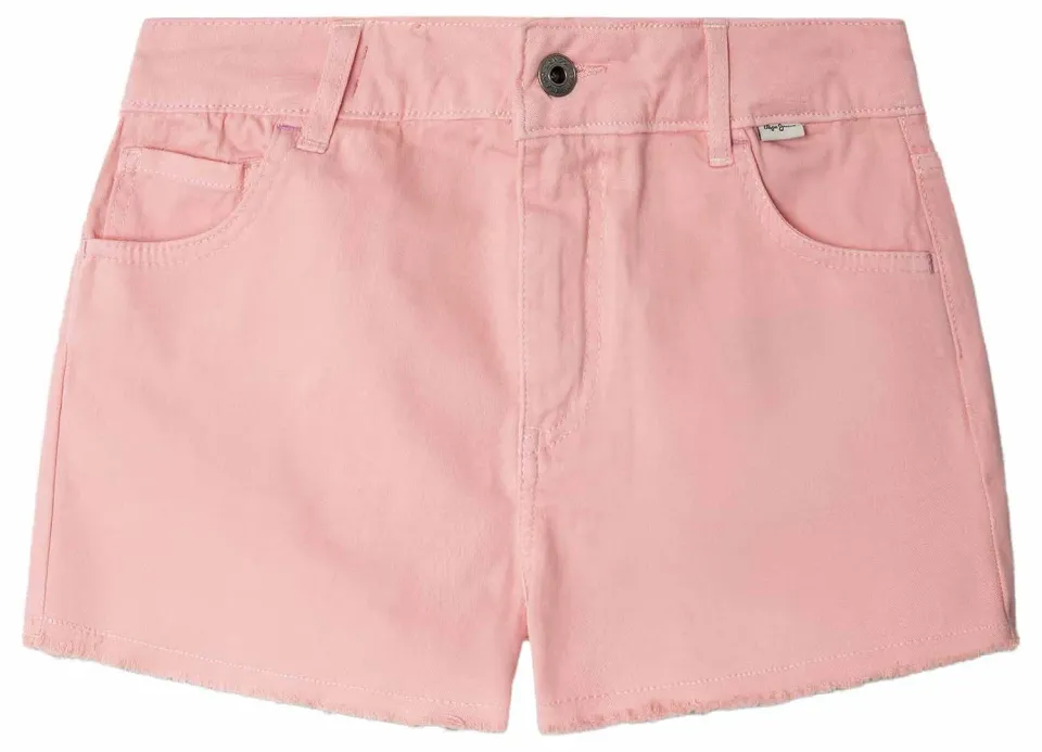 Pepe Jeans Ofra shorts bambina twill cotone orlo sfrangiato
