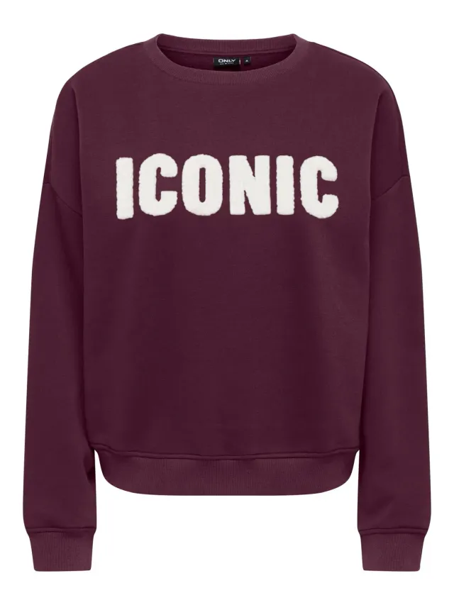 ONLY Onlsweat felpa donna girocollo tinta unita