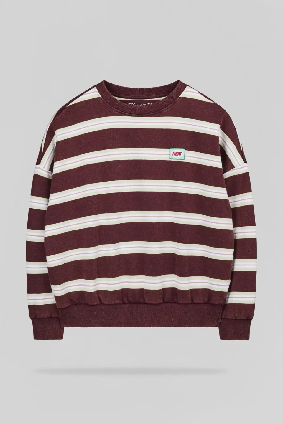 Teddy Smith S-Kate RC JR Felpa Bambino Bordeaux Righe Cotone