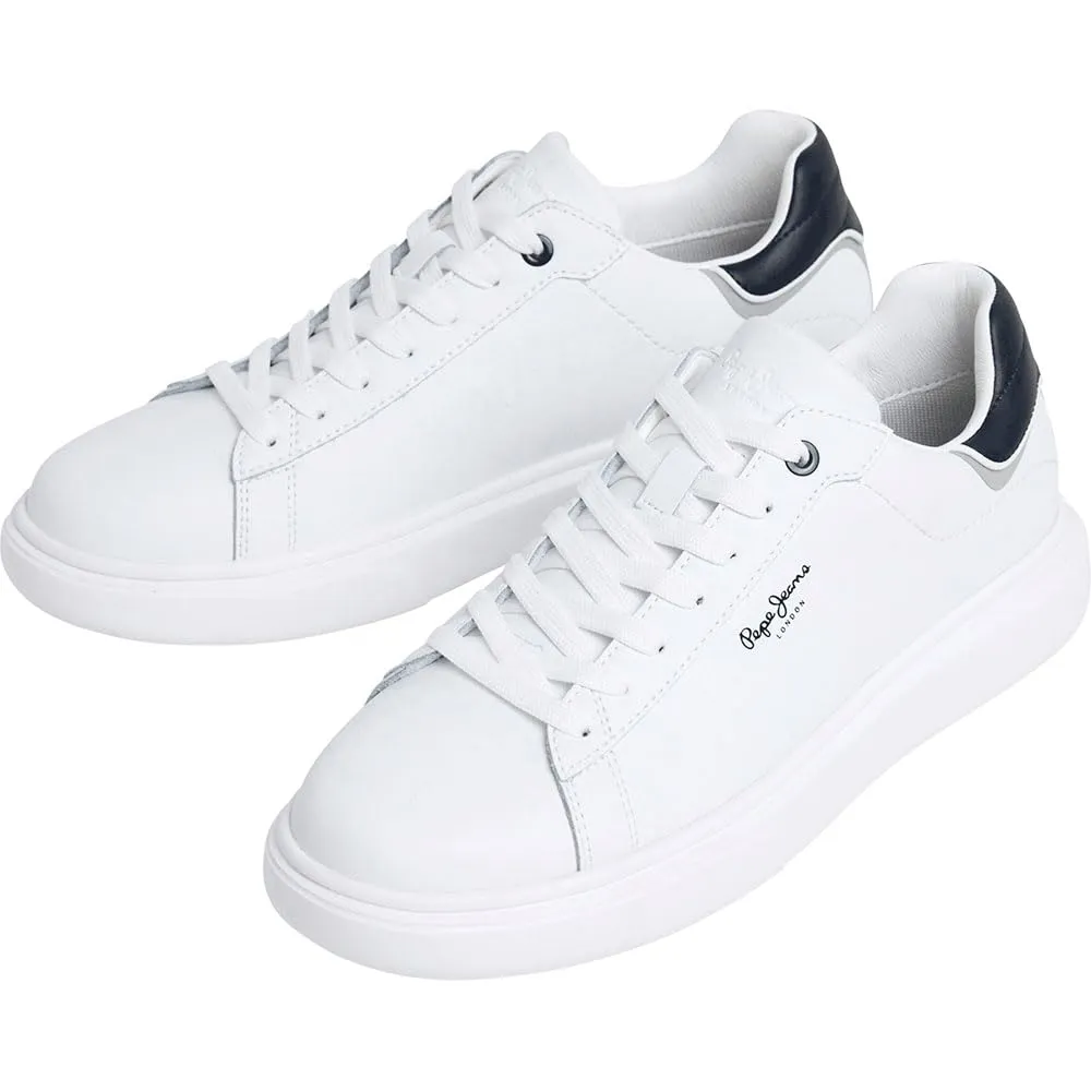 Pepe Jeans Eaton One Sneakers Uomo Pelle Bianche 44 EU