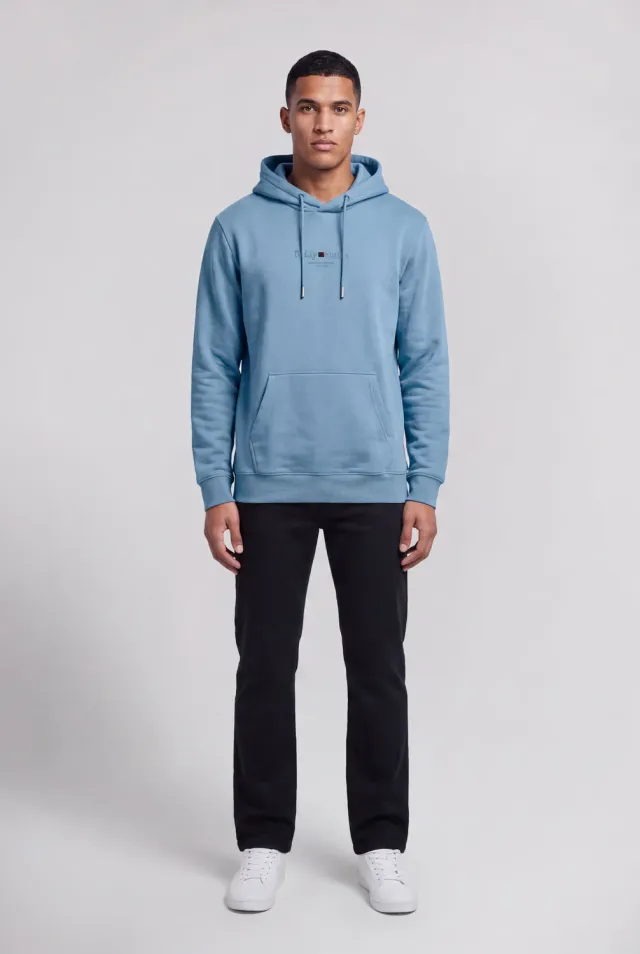 Teddy Smith S-Jim Hoody felpa uomo blu minerale cappuccio