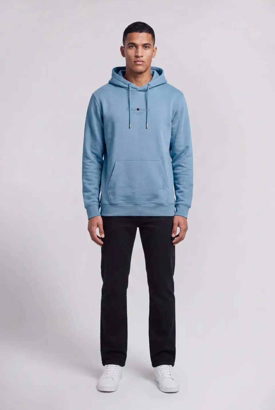 Teddy Smith S-Jim Hoody felpa uomo blu minerale cappuccio