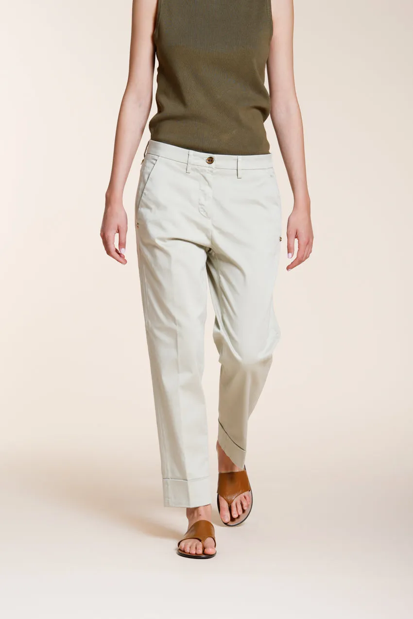 Mason's New York Carrot chino donna grigio perla raso stretch