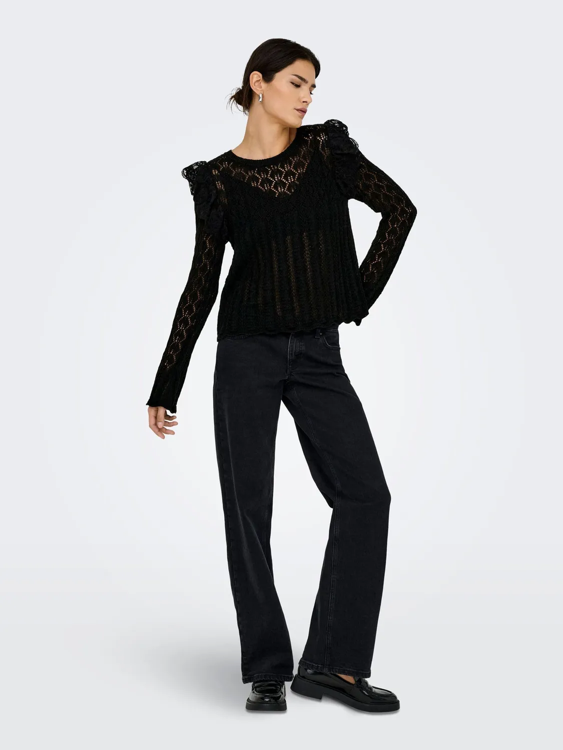 ONLY Onlashley LS O-Neck Mix Knt maglione M girocollo
