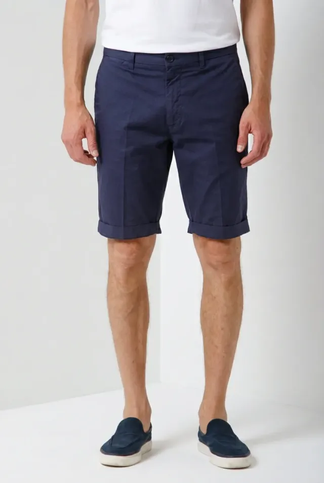 Mason's London bermuda chino blu navy regular gabardina