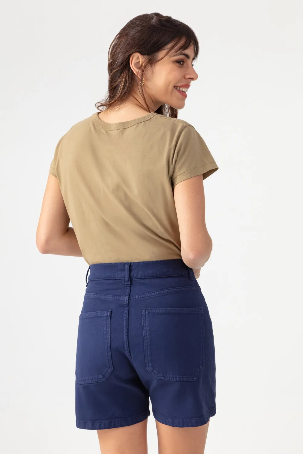 Acquaverde Mary Shorts Indigo Cargo Vita Alta