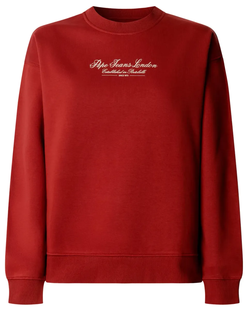 Pepe Jeans Center Logo Crew Felpa girocollo cotone logo