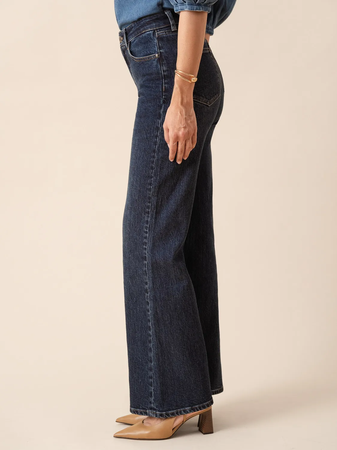 Oraije Flink jeans flare blu scuro alte donne