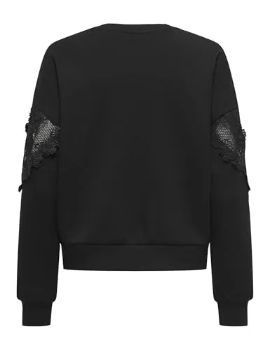 ONLY Onllemo L/S O-Neck Felpa Donna XL pizzo
