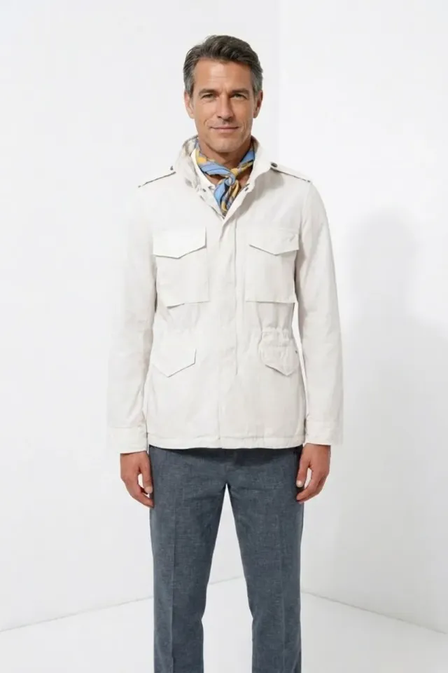 Mason's Field M74 giubbotto uomo bianco canvas cotone