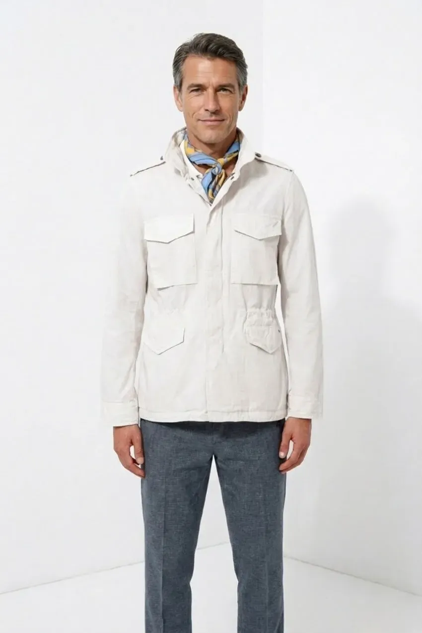 Mason's Field M74 giubbotto uomo bianco canvas cotone