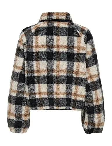 ONLY Onlcalista Life Check Teddy Jacket giacca L betulla