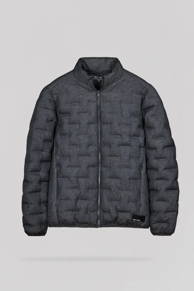 Teddy Smith Blight 2 piumino uomo Melange Black cappuccio leggero