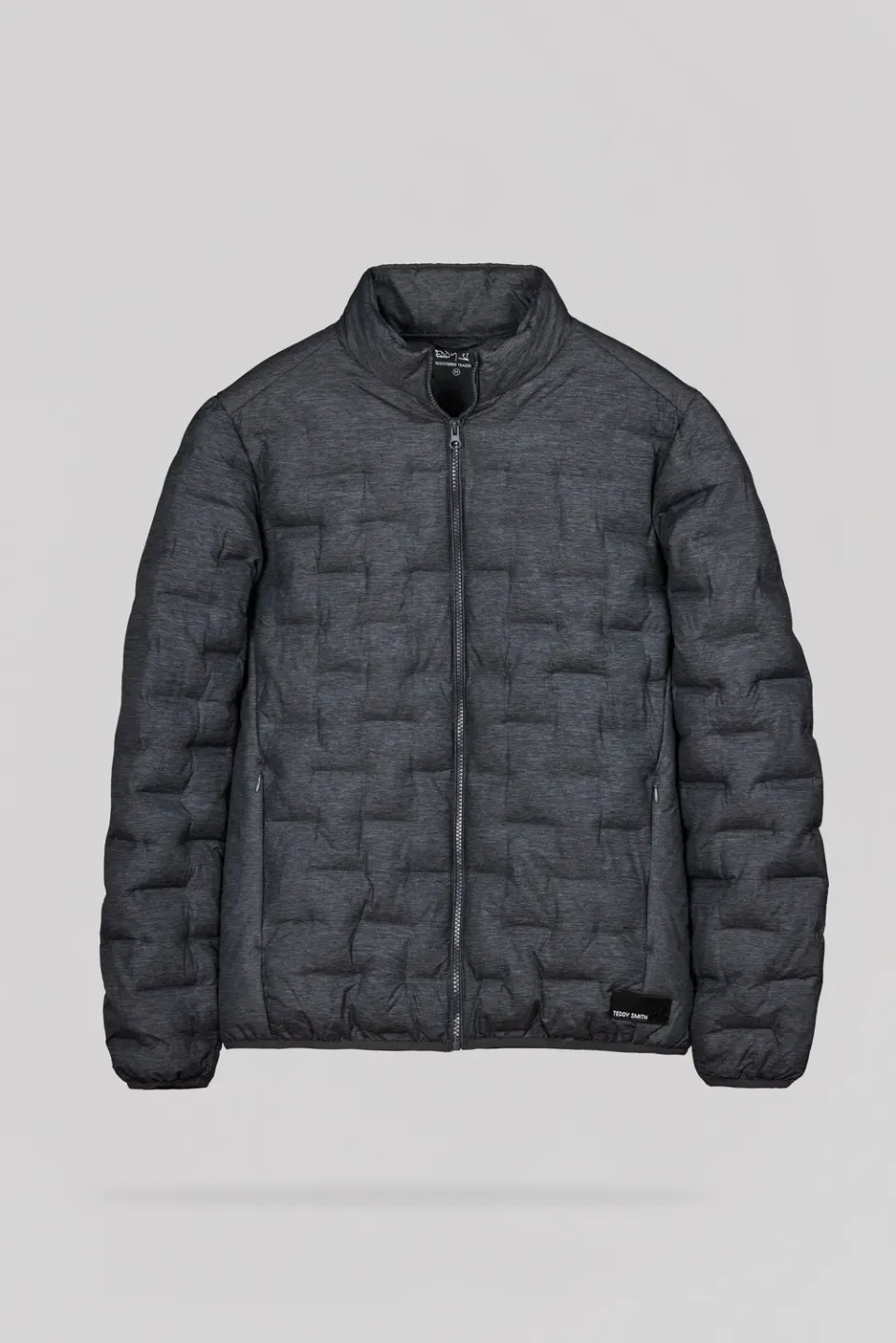 Teddy Smith Blight 2 piumino uomo Melange Black cappuccio leggero