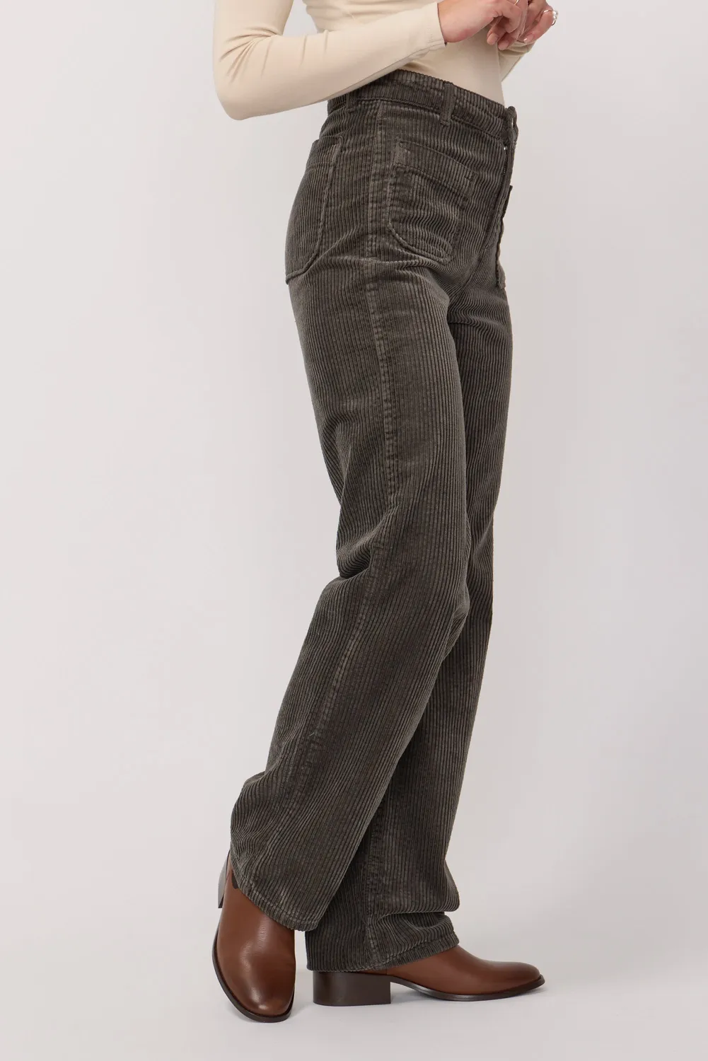 Acquaverde Melvil pantalone Mousse flare velluto