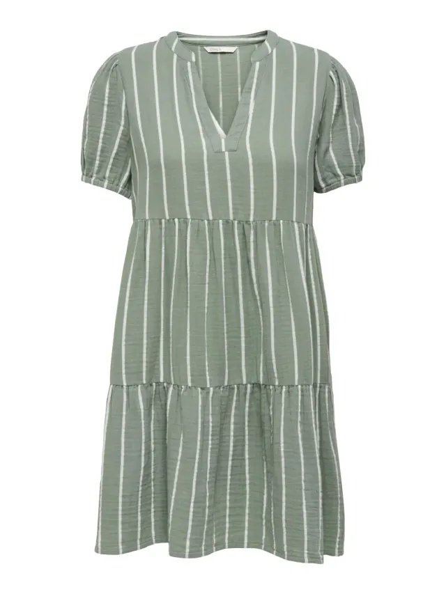 Only Onlnora Loose abito donna S scollo V fantasia oceano