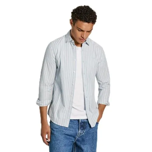 Pepe Jeans Marius camicia uomo M blu mare righe