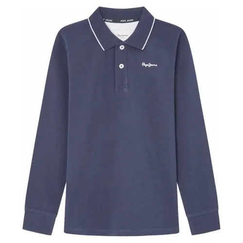 Pepe Jeans New Thor LS Polo Bambino Maniche Lunghe 10 Anni Blu