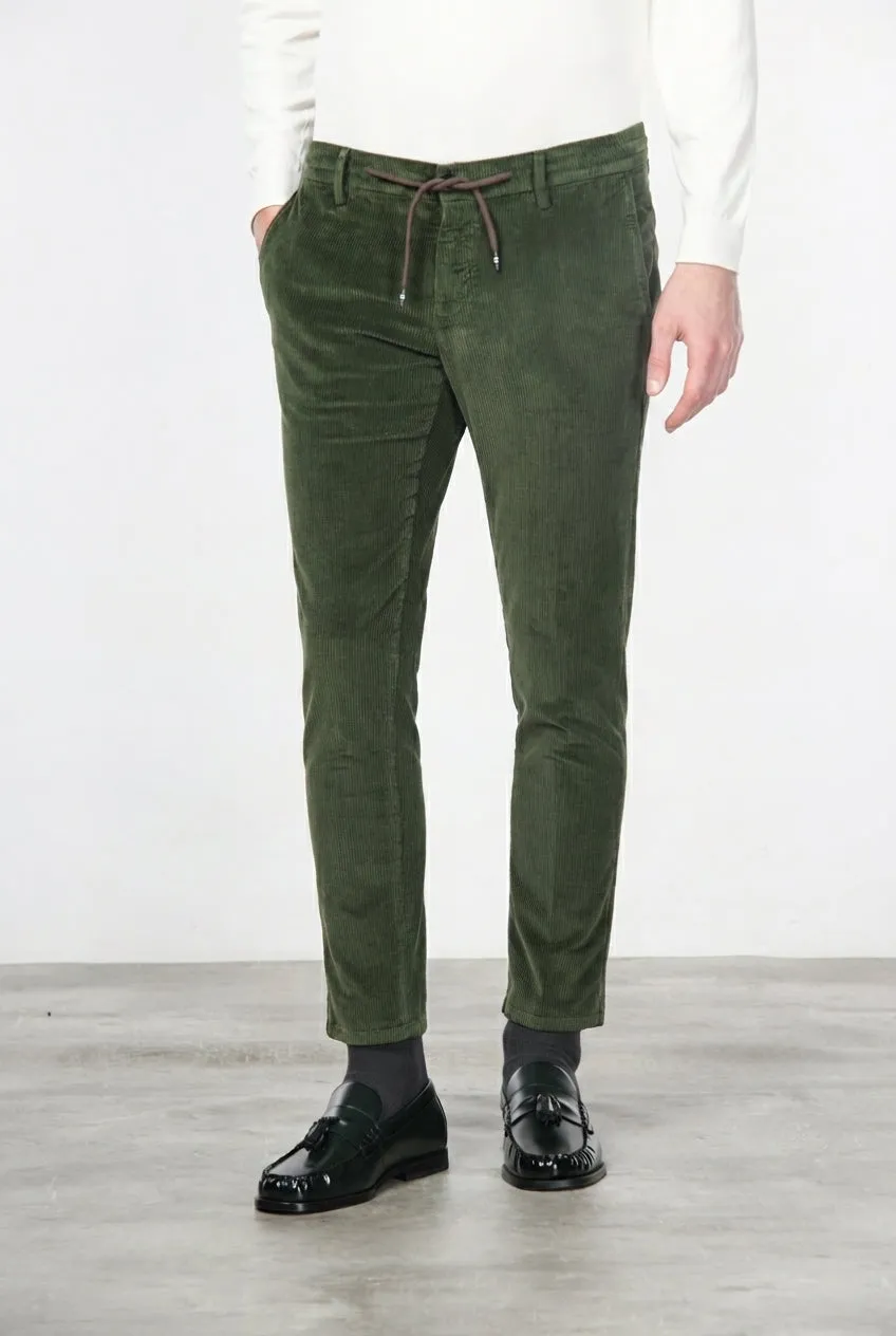 Mason's Milano Jogger chino uomo verde bosco velluto