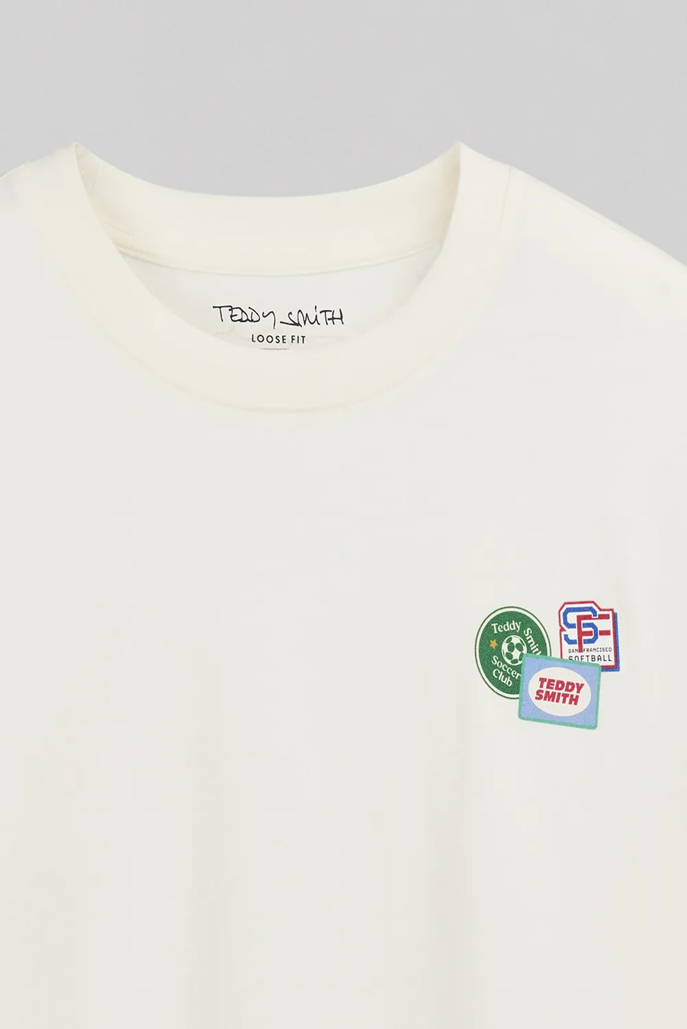 Teddy Smith T-Badges MC t-shirt middle white loose fit