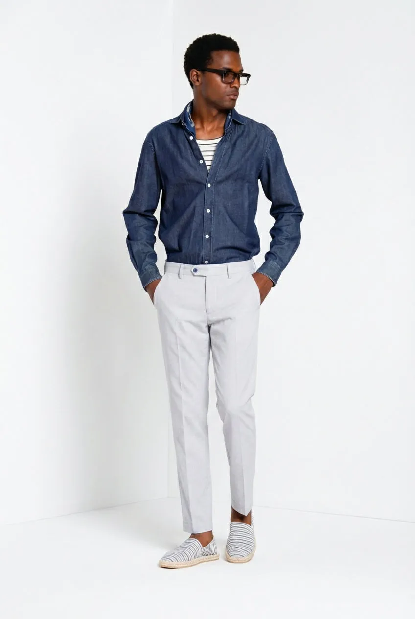 Mason's Torino pantalone chino bianco slim fit pied-de-poule