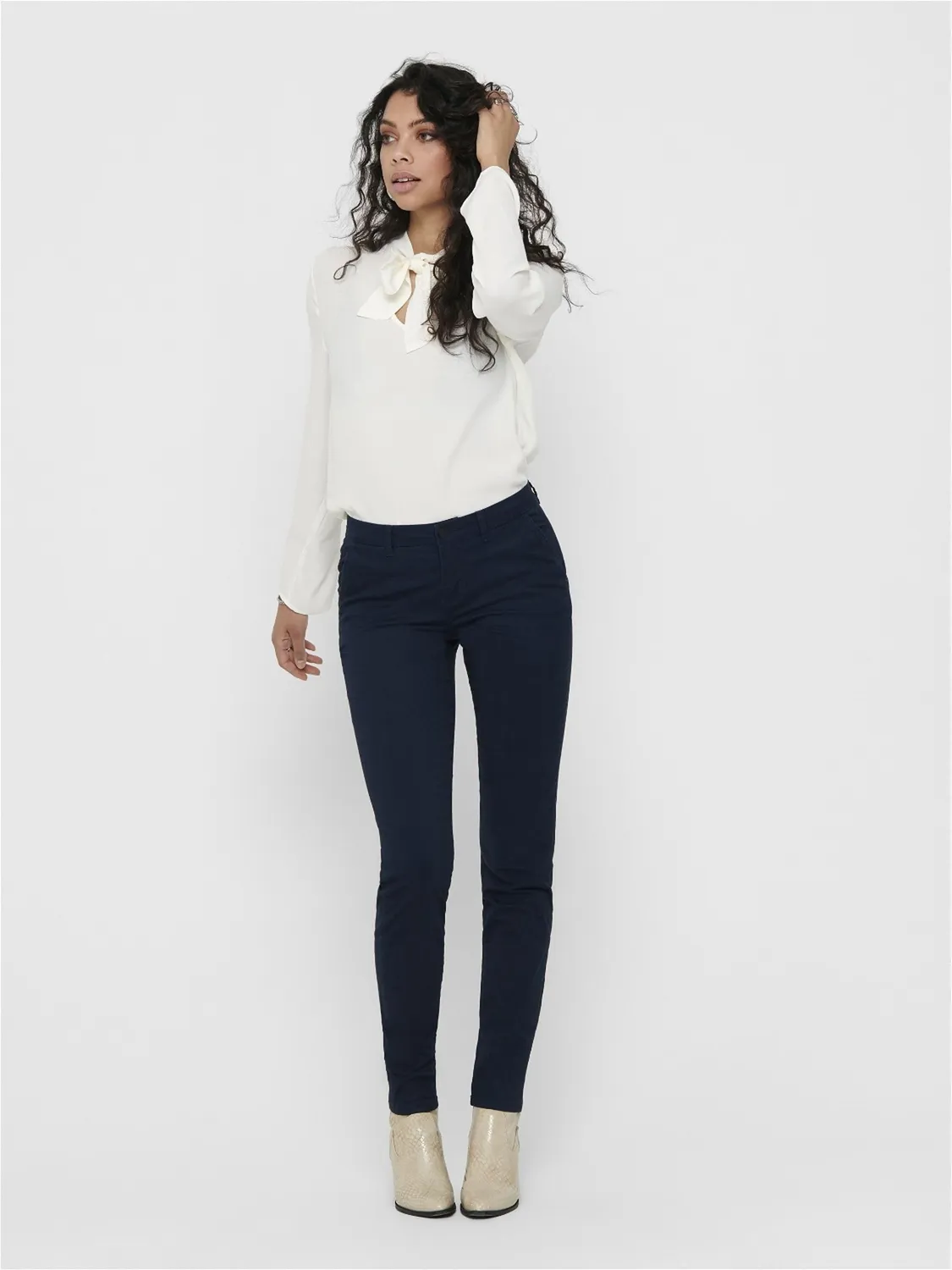 Only Onlparis Reg chino donna regular blu scuro