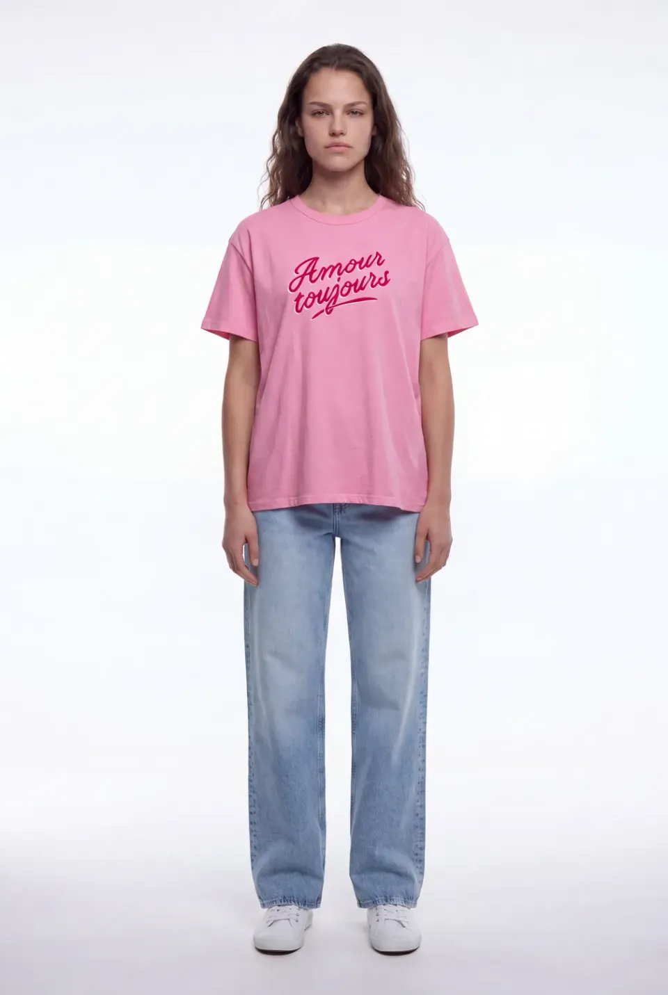 Teddy Smith T-Amour MC T-Shirt Rosa Bonbon Oversize Donna