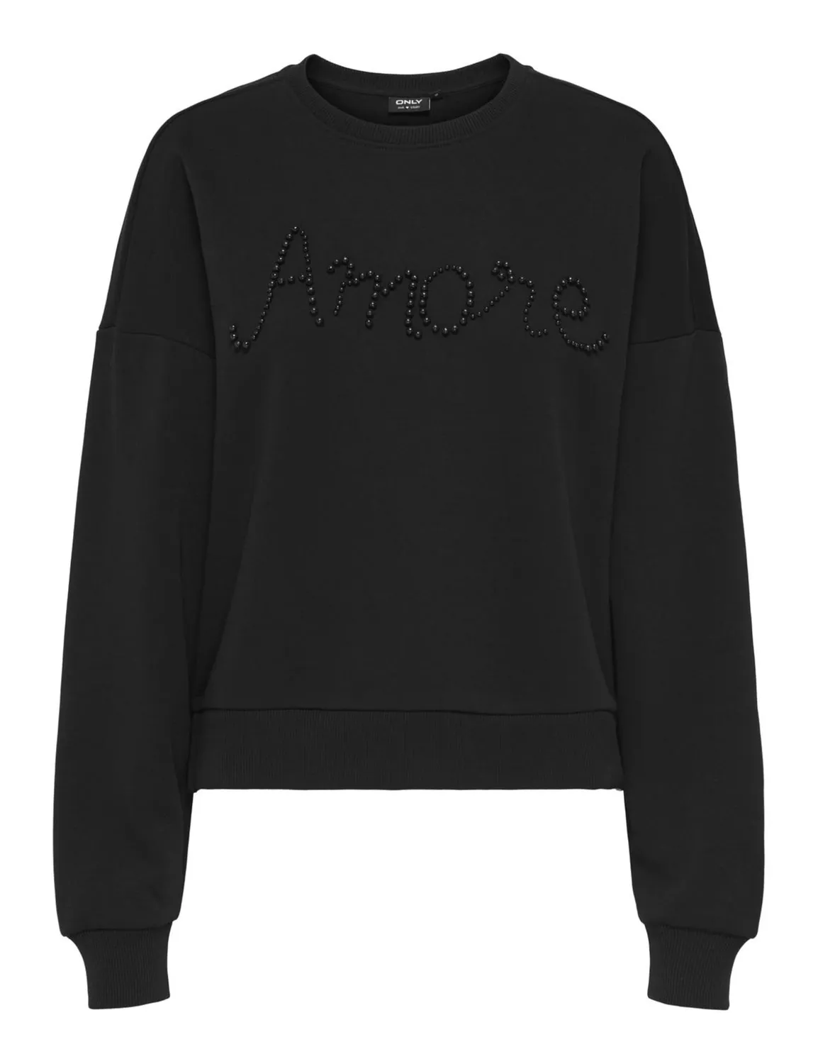 ONLY Onljenna L/S O-Neck EMB Box felpa M ricamata