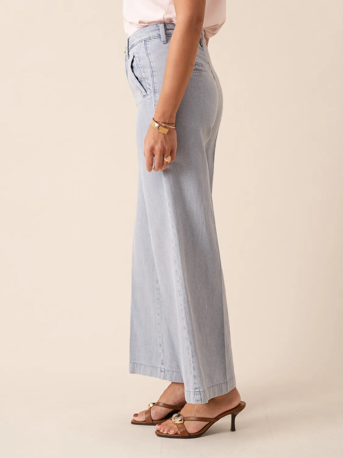 Oraije Eleonorette jeans wide azzurro chiaro petite