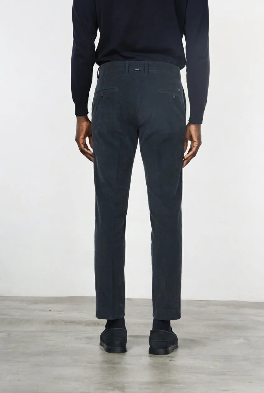 Mason's Torino pantalone chino velluto blu notte slim fit