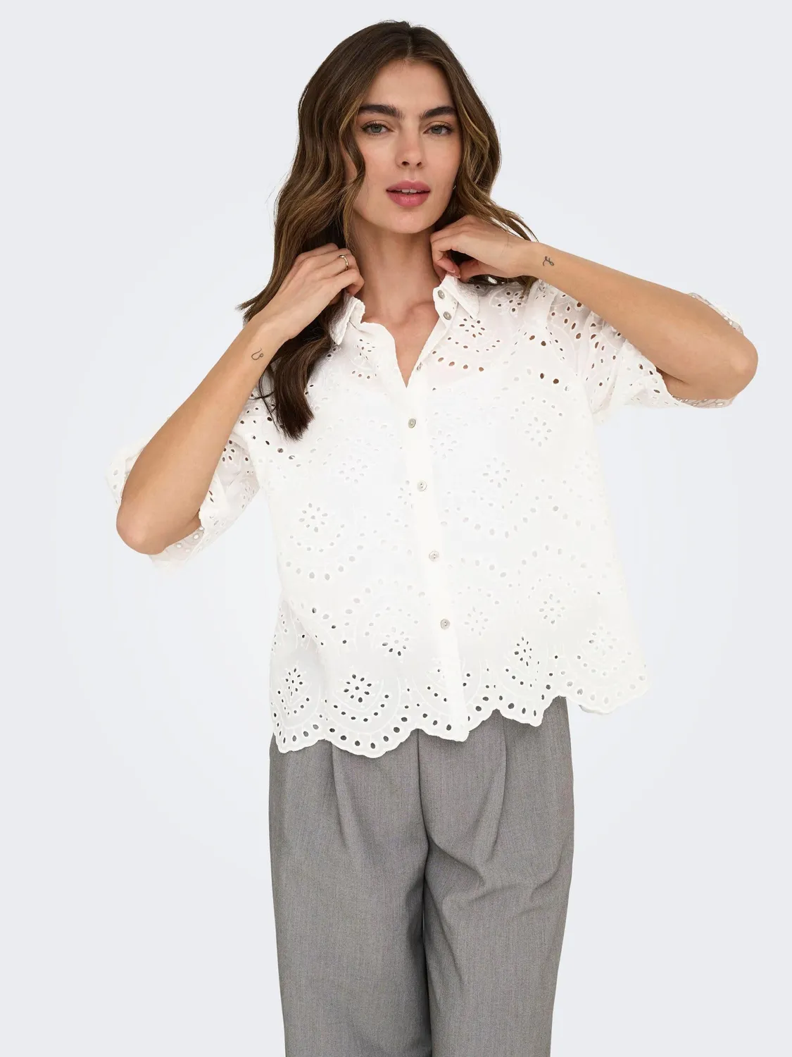 ONLY Onlvalais camicia donna M nera manica lunga
