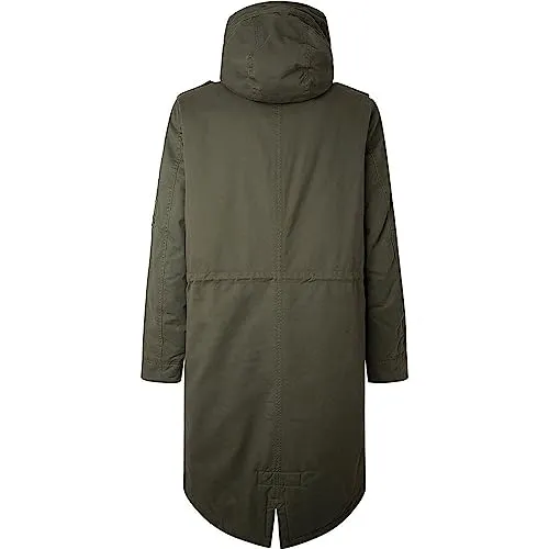 Pepe Jeans Bowie Parka Uomo Lungo in Twill Taglia L