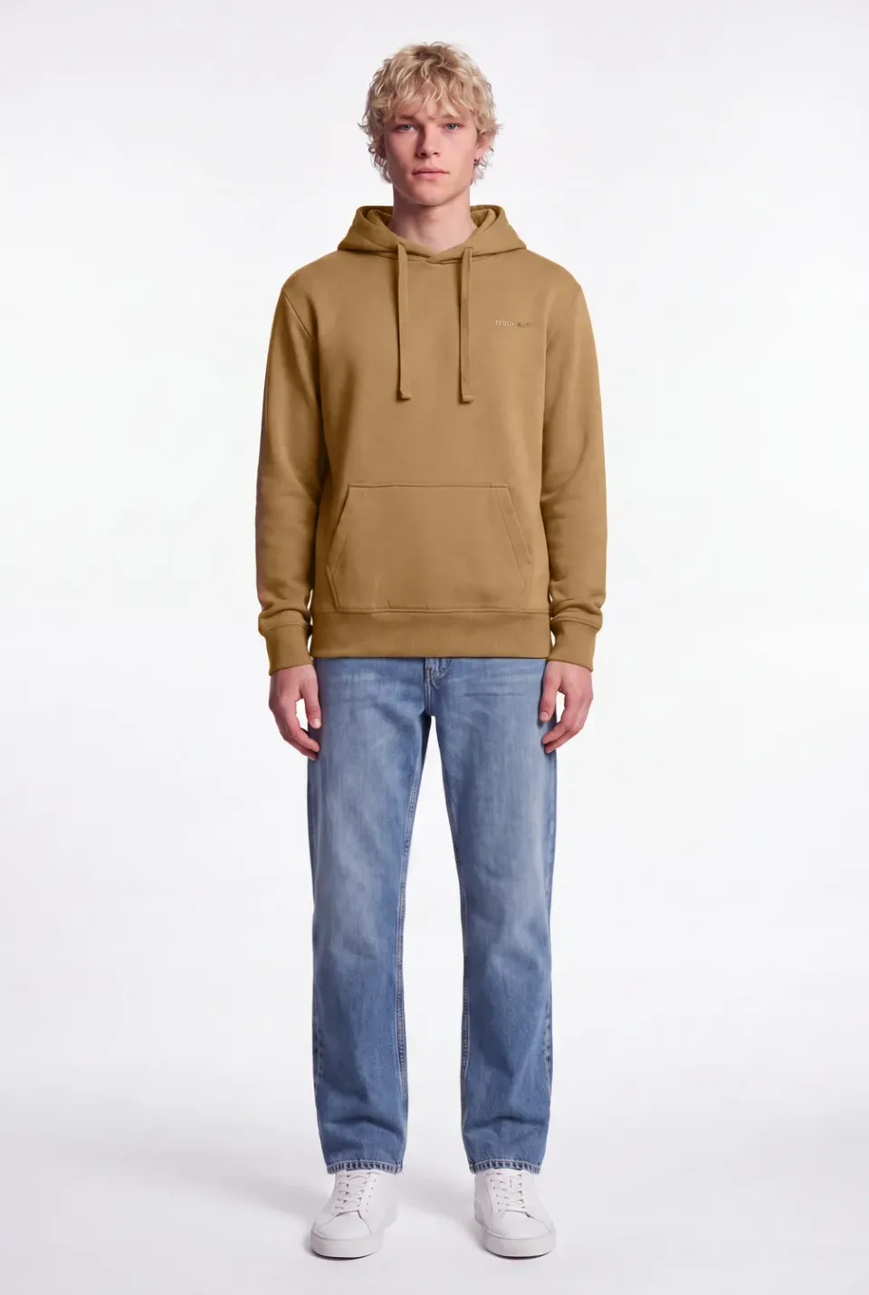 Teddy Smith S-Nark Felpa Uomo Cappuccio Nocciola Classica