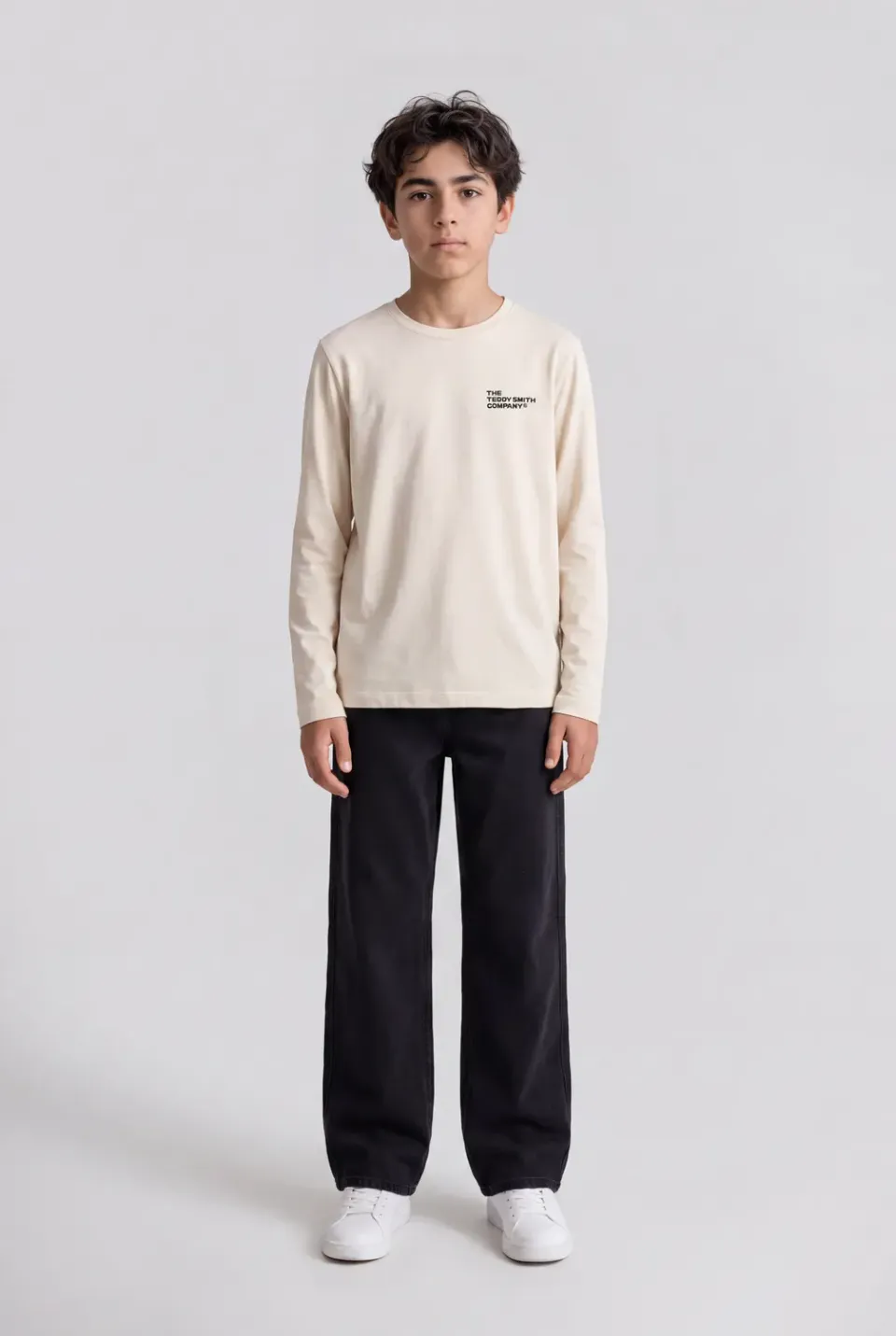 Teddy Smith T-Company ML Jr maglia maniche lunghe crema bimbo