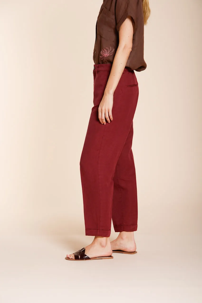 Mason's Linda Summer chino donna bordeaux lino