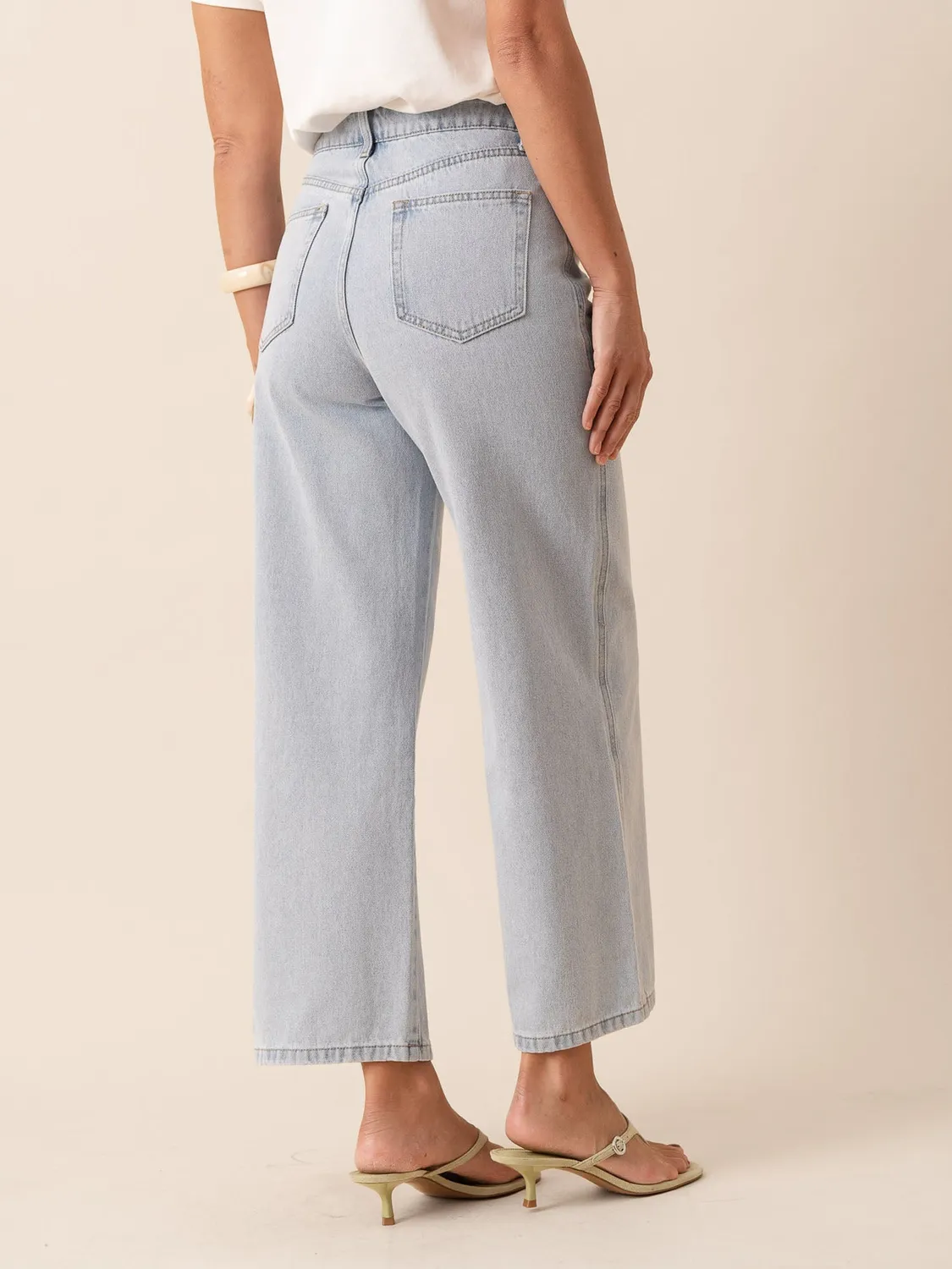 Oraije Colombe jeans wide azzurro chiarissimo