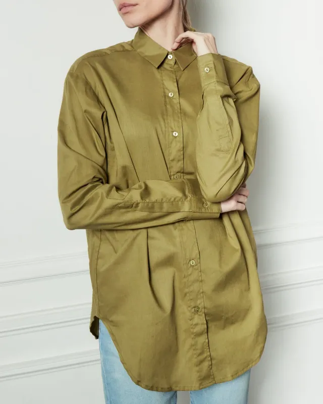 Acquaverde White Shirt Camicia Kaki Popeline Oversize