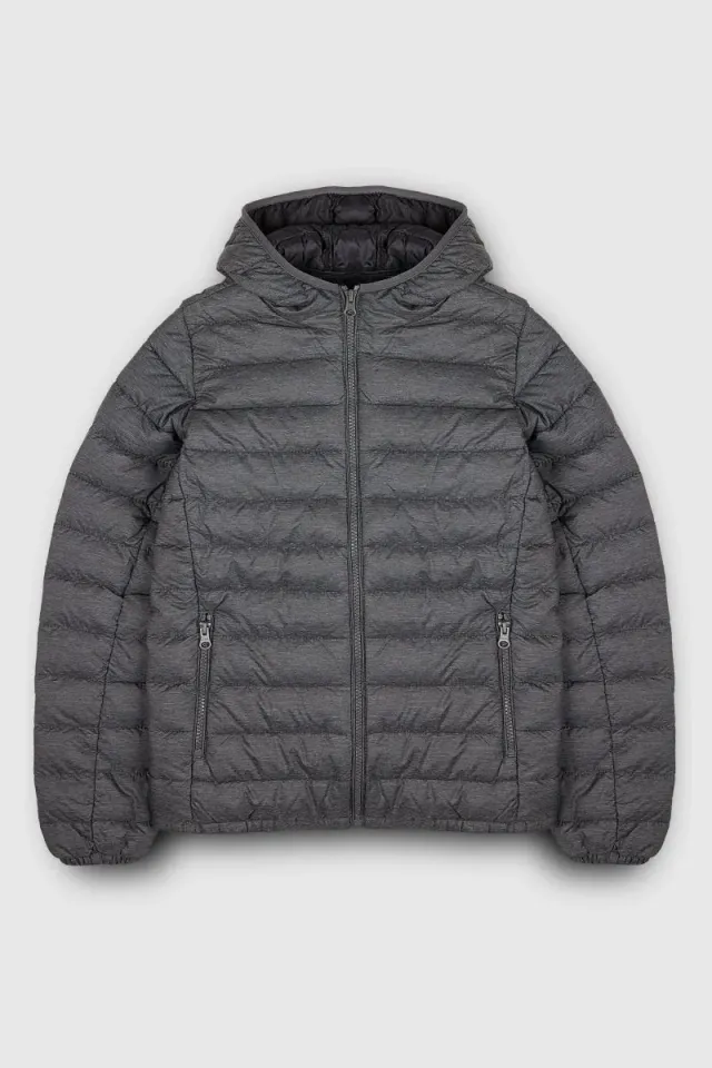 Teddy Smith Blighter JR Piumino Bambino Nero Melange Cappuccio