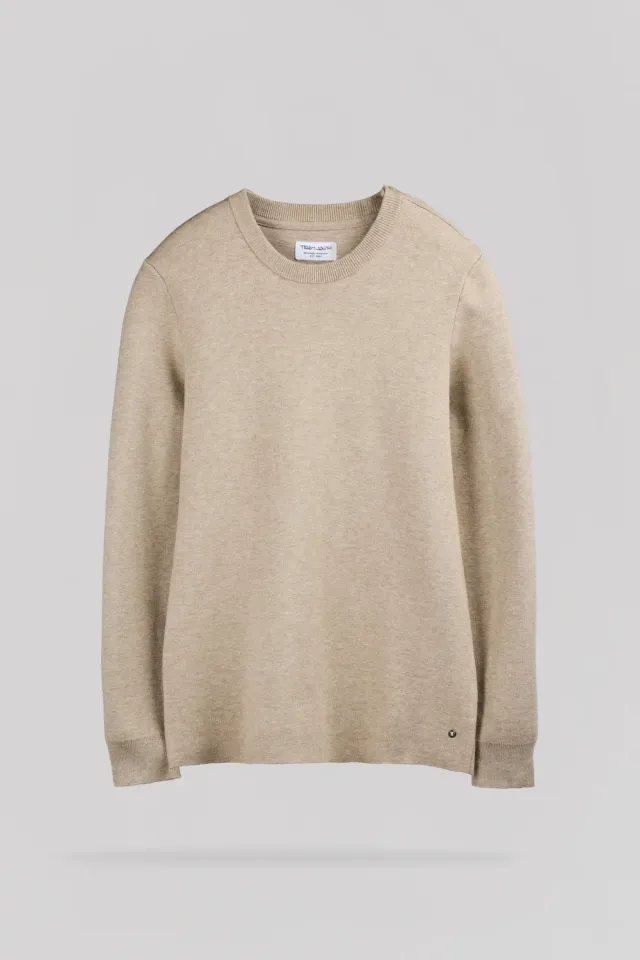 Teddy Smith P-Drystan Maglione Uomo Beige Effetto Chiné