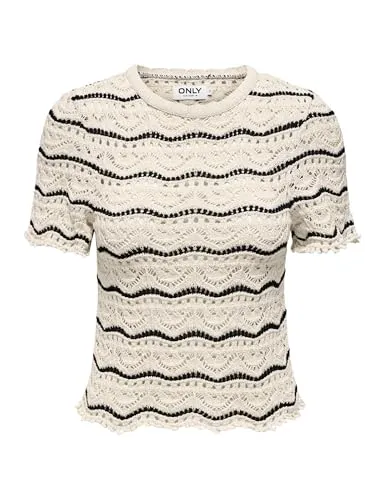 ONLY Onlannasofia Maglia Donna Manica Corta Righe