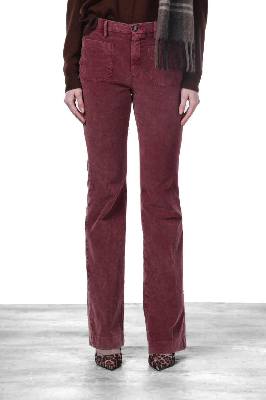 Mason's New York Flare pantalone chino donna mosto velluto slim