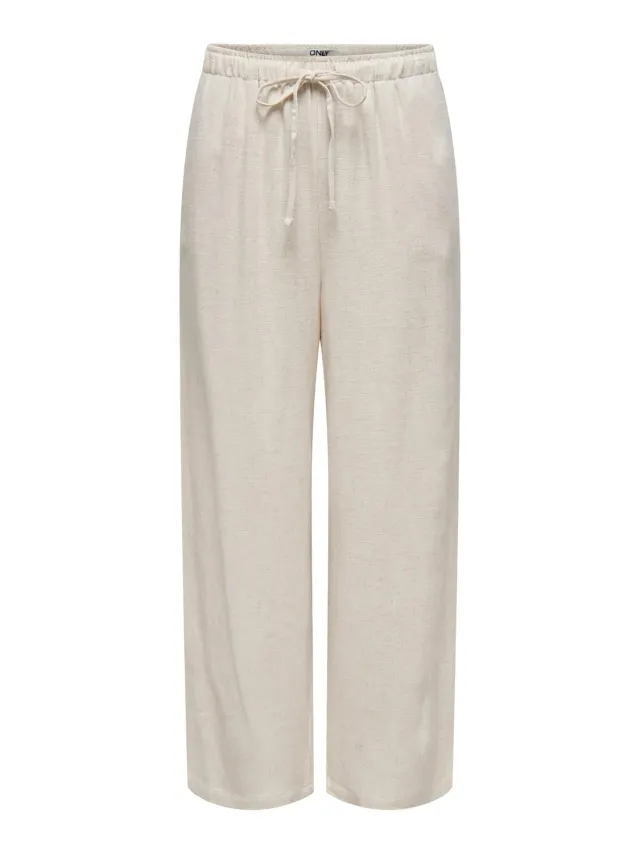 ONLY Pantaloni Donna Elastico Vita con Coulisse Neri