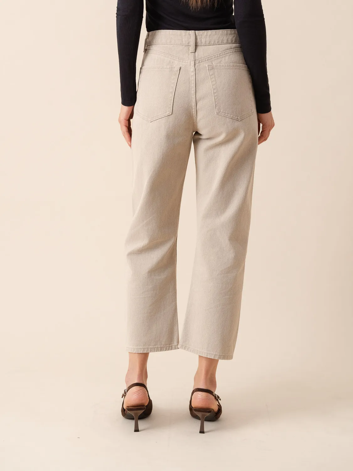 Oraije Boy jeans barrel taupe