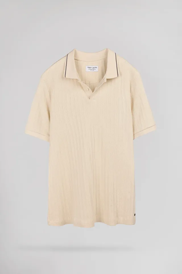 Teddy Smith P-Drice MC polo crema jacquard