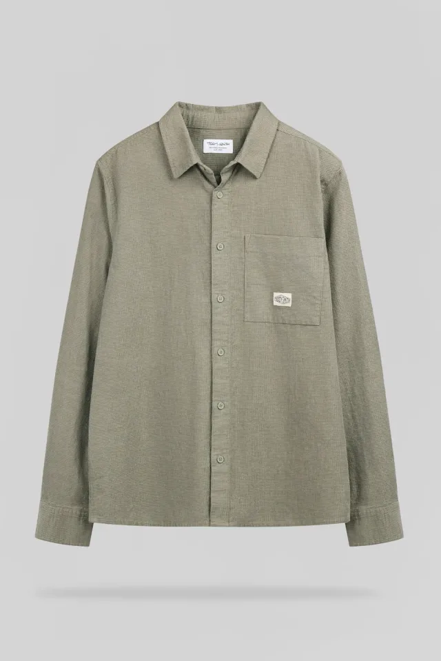 Teddy Smith C-Ricko ML Bleach Kaki camicia uomo cotone